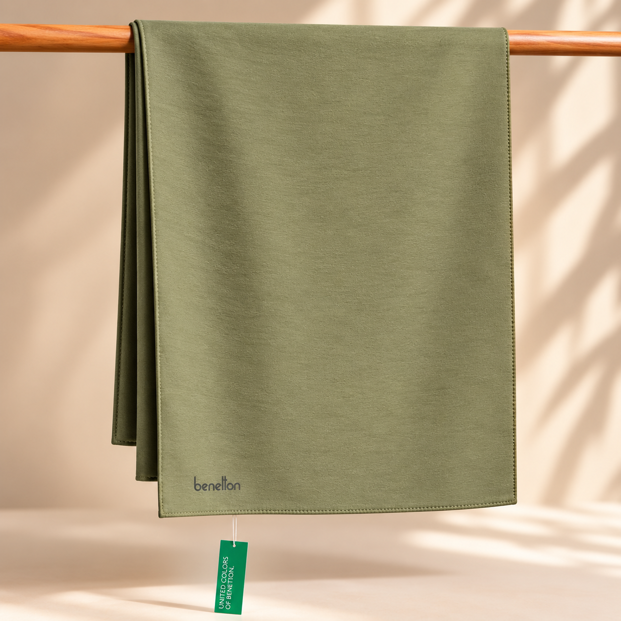 Benetton Siena Şal 1021 014 Çağla Yeşili Düz Desen