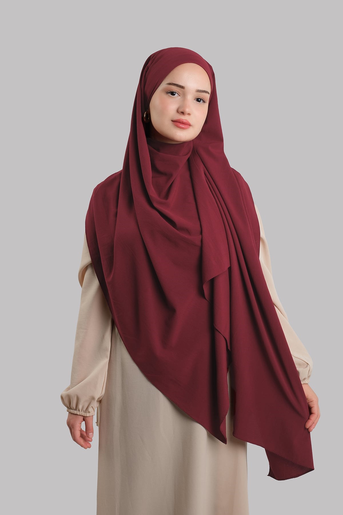 Bordo Düz Klasik Şal İtalyan Dikişli Relax Kumaş Sade 202128_16