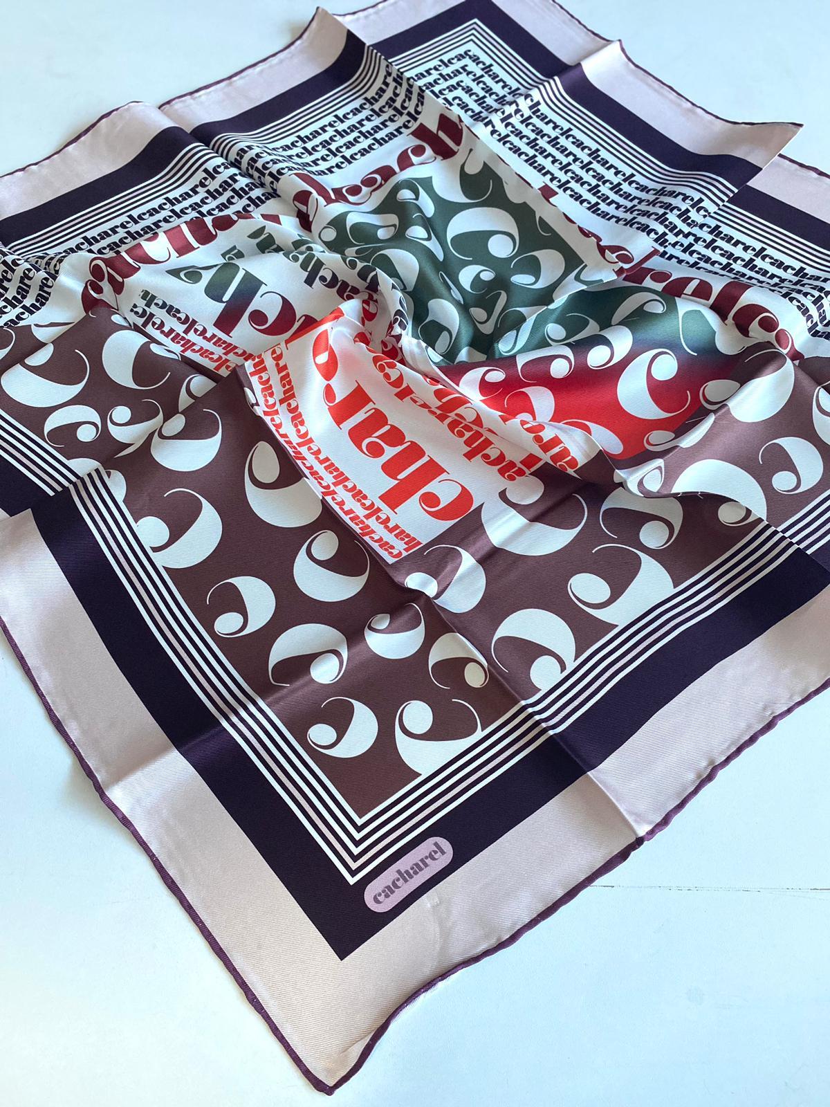 Cacharel Defolu Tivil İpek Eşarp 41931 Pudra Karışık Desen