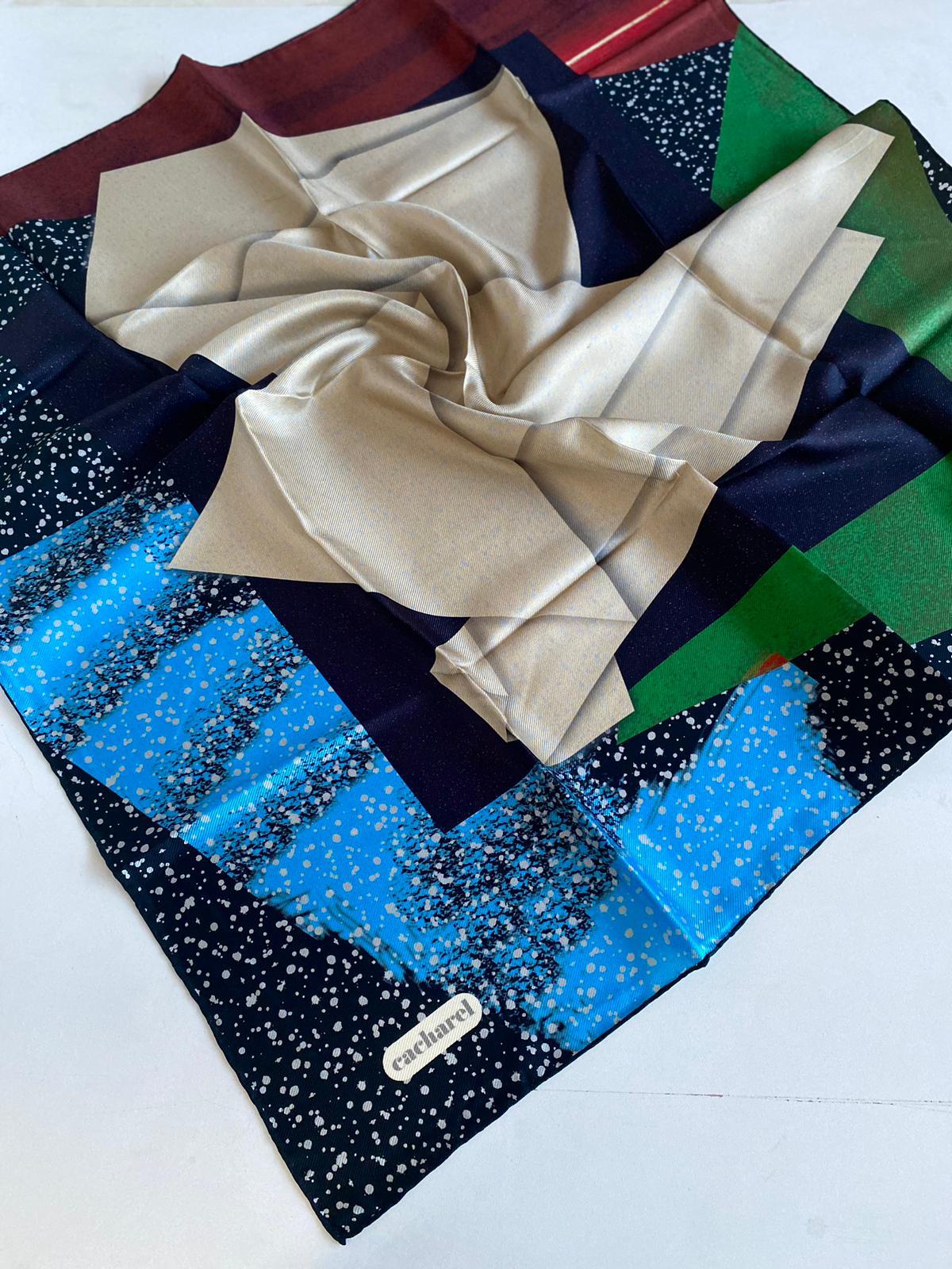 Cacharel Defolu Tivil İpek Eşarp 43539 Siyah Karışık Desen