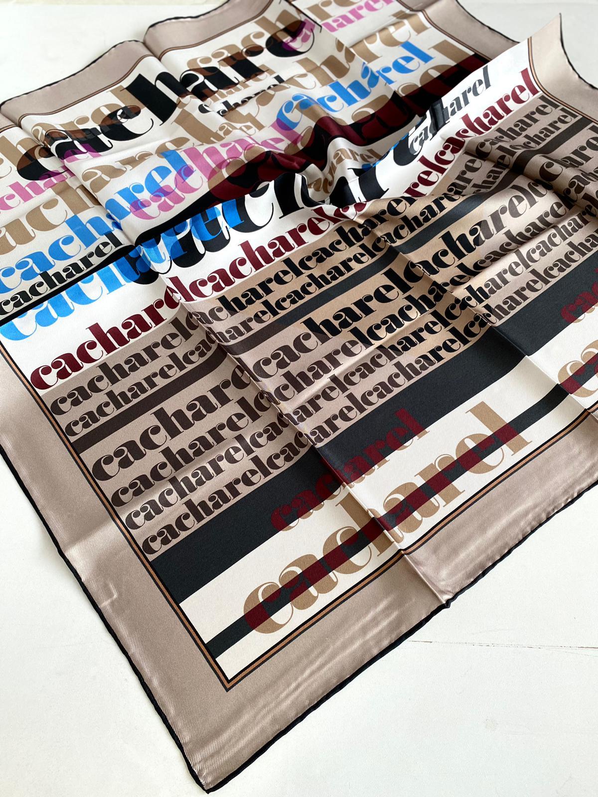 Cacharel Defolu Tivil İpek Eşarp 44370 Vizon Karışık Desen