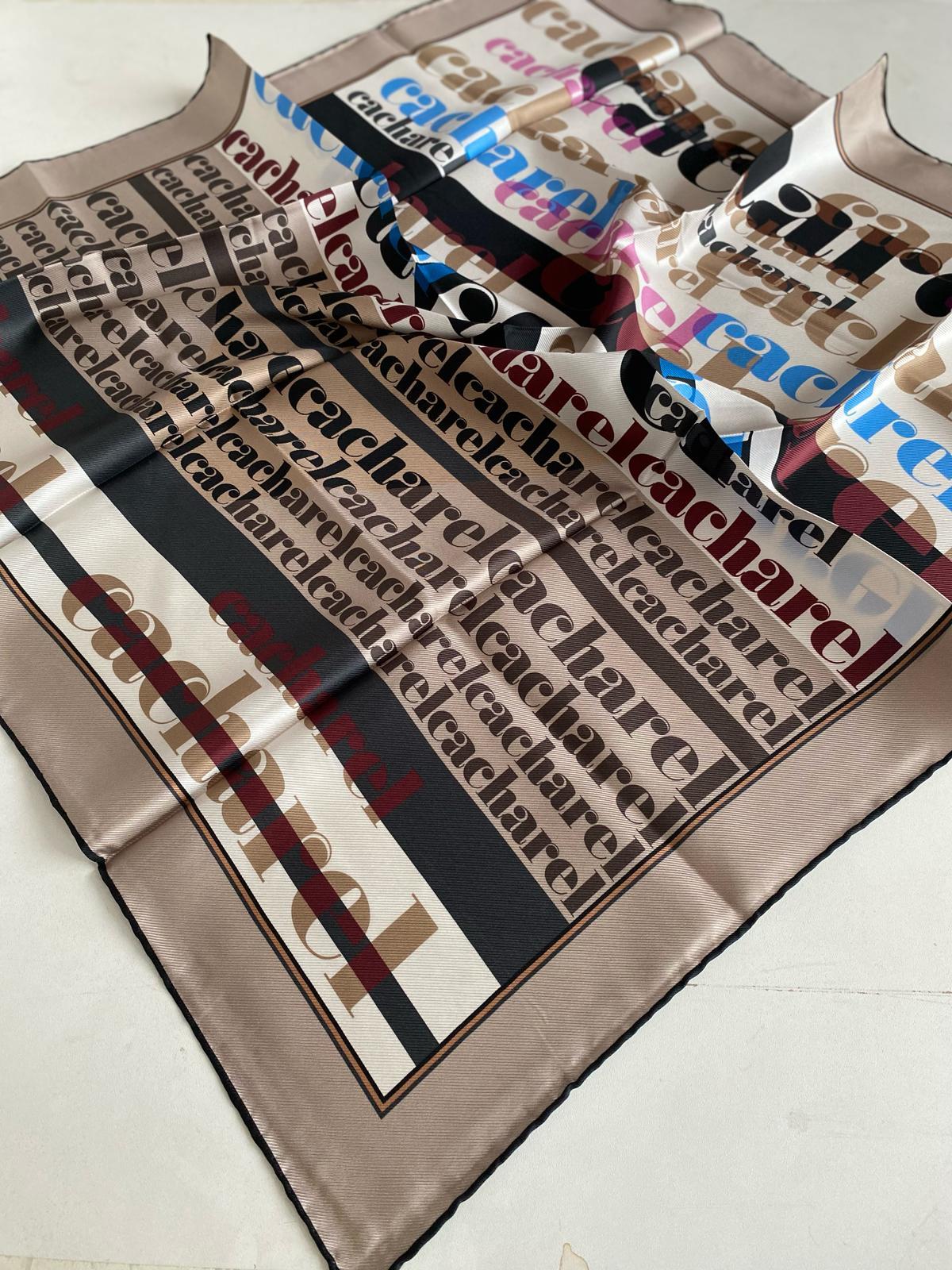 Cacharel Defolu Tivil İpek Eşarp 45647 Vizon Karışık Desen