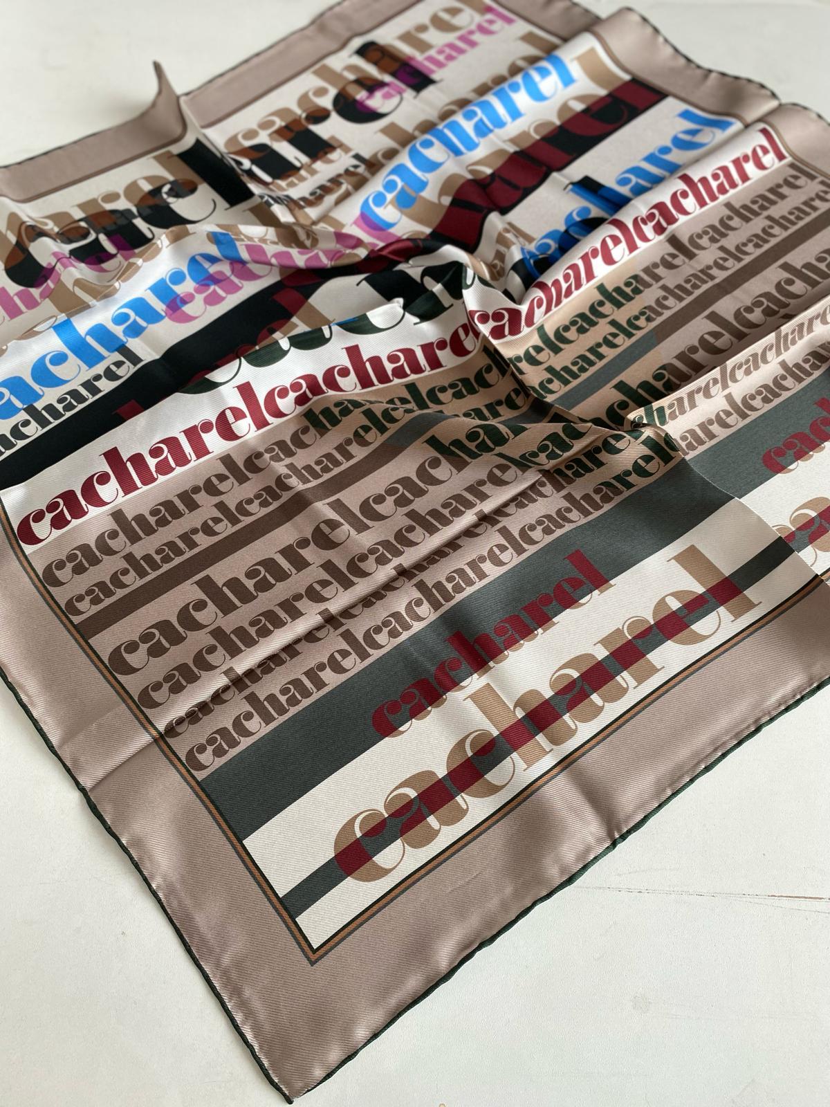 Cacharel Defolu Tivil İpek Eşarp 45648 Vizon Karışık Desen