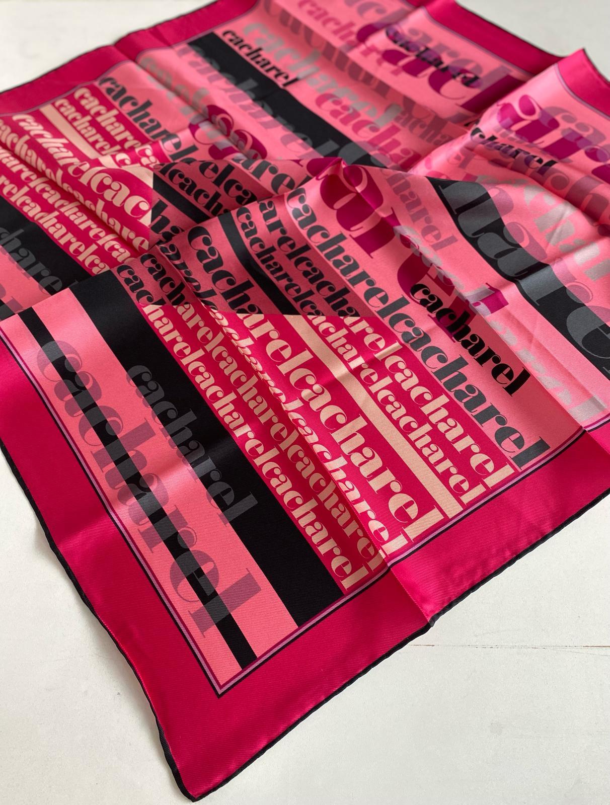 Cacharel Defolu Tivil İpek Eşarp 45787 Pembe Karışık Desen