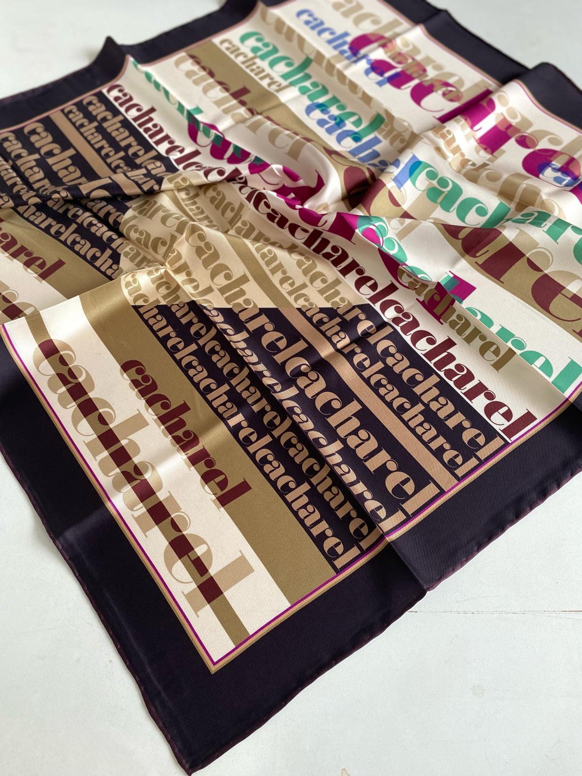 Cacharel Defolu Tivil İpek Eşarp 45794 Mürdüm Karışık Desen