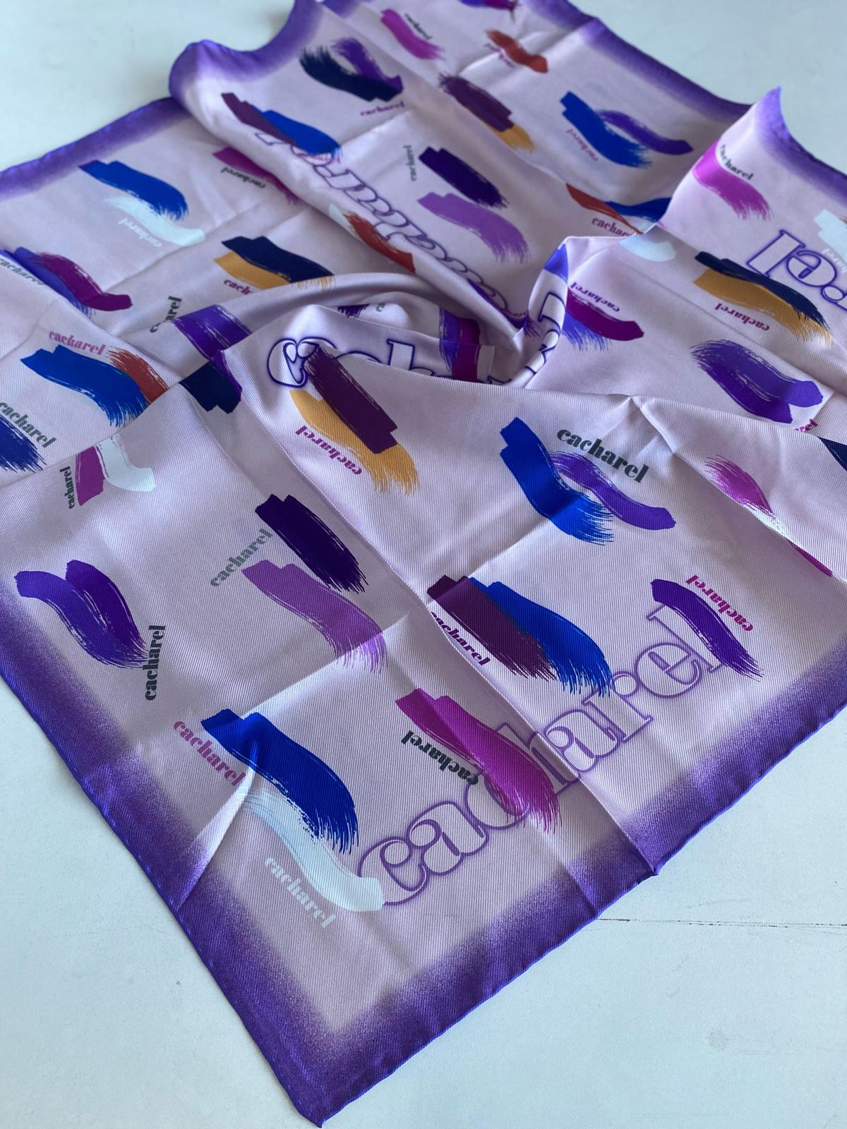 Cacharel Defolu Tivil İpek Eşarp 46380 Pembe Karışık Desen