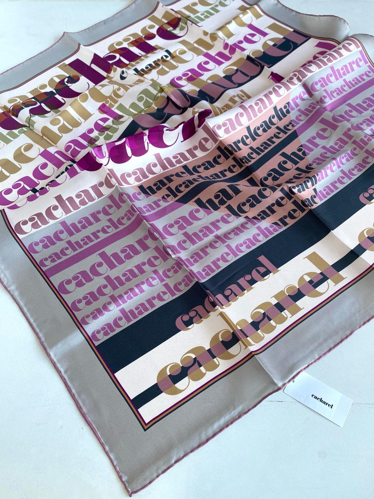 Cacharel Defolu Tivil İpek Eşarp 46407 Vizon Karışık Desen