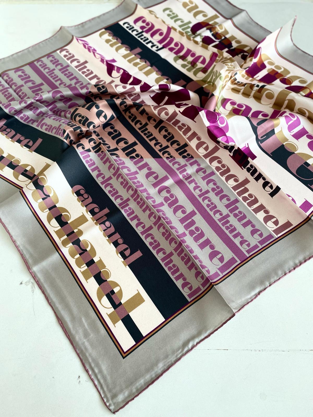 Cacharel Defolu Tivil İpek Eşarp 46436 Vizon Karışık Desen