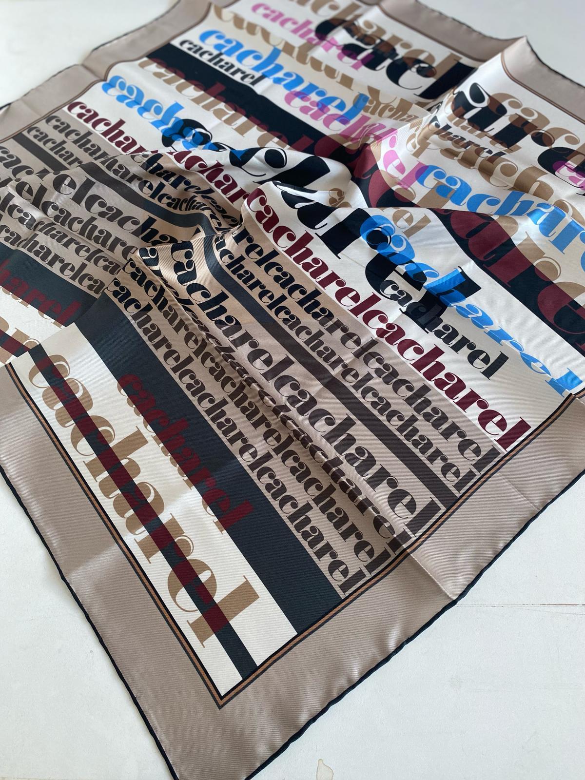 Cacharel Defolu Tivil İpek Eşarp 46438 Vizon Karışık Desen