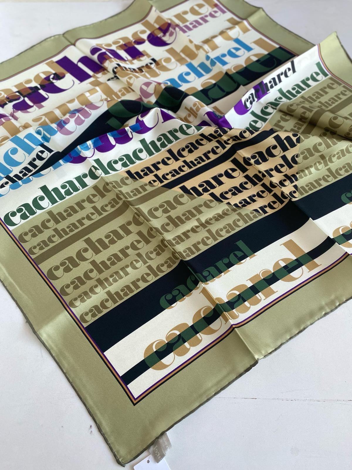 Cacharel Defolu Tivil İpek Eşarp 46439 Yeşil Karışık Desen