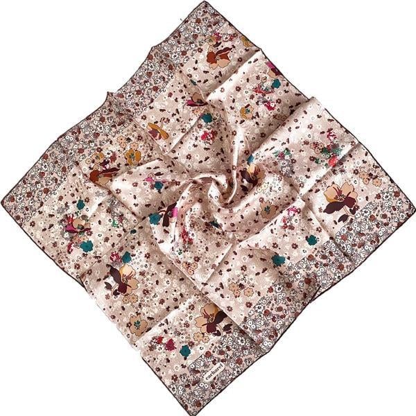 Cacharel Powder Mixed Pattern Twill Silk Scarf 8860313-931-35652