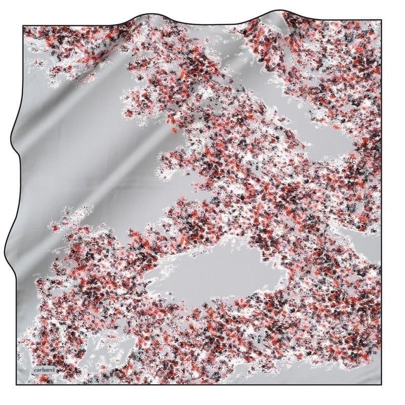 Cacharel Saf Tivil İpek Eşarp 8308313 - 972 Gri Batik Desen