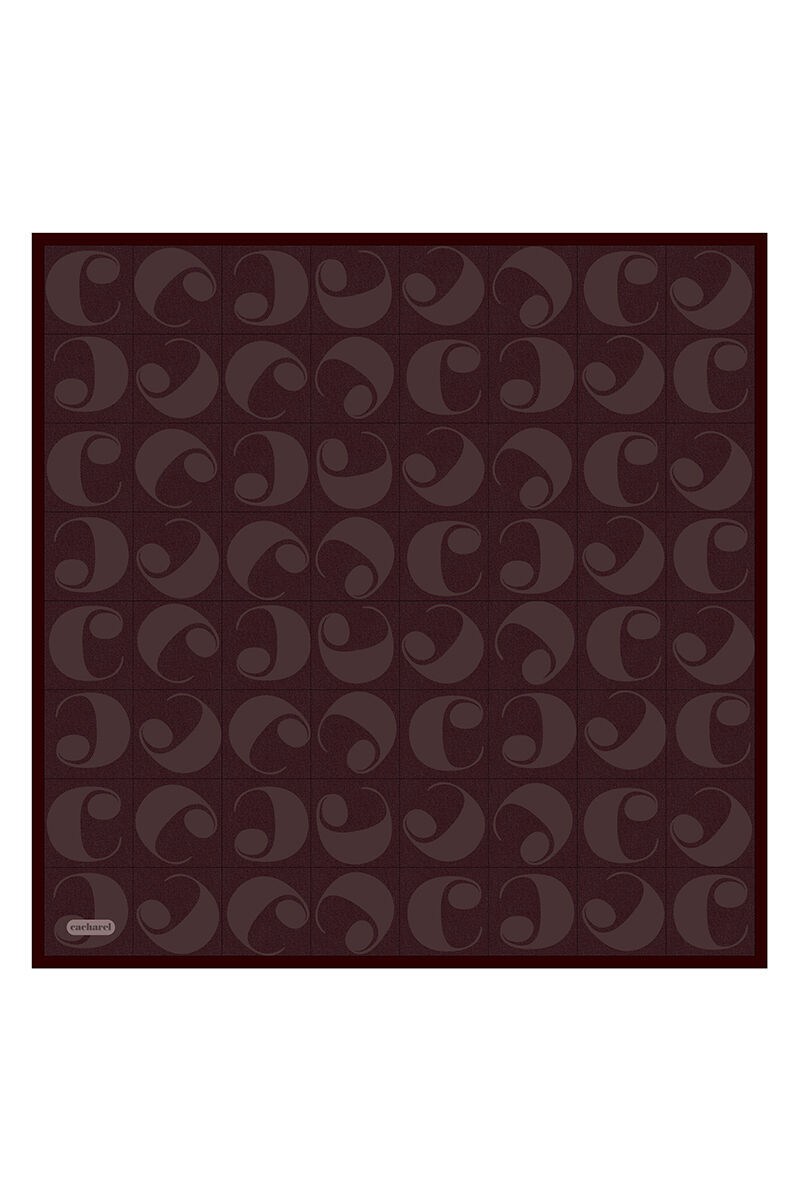 Cacharel Tivil İpek Eşarp 9230313 941 Mürdüm Logo Desen