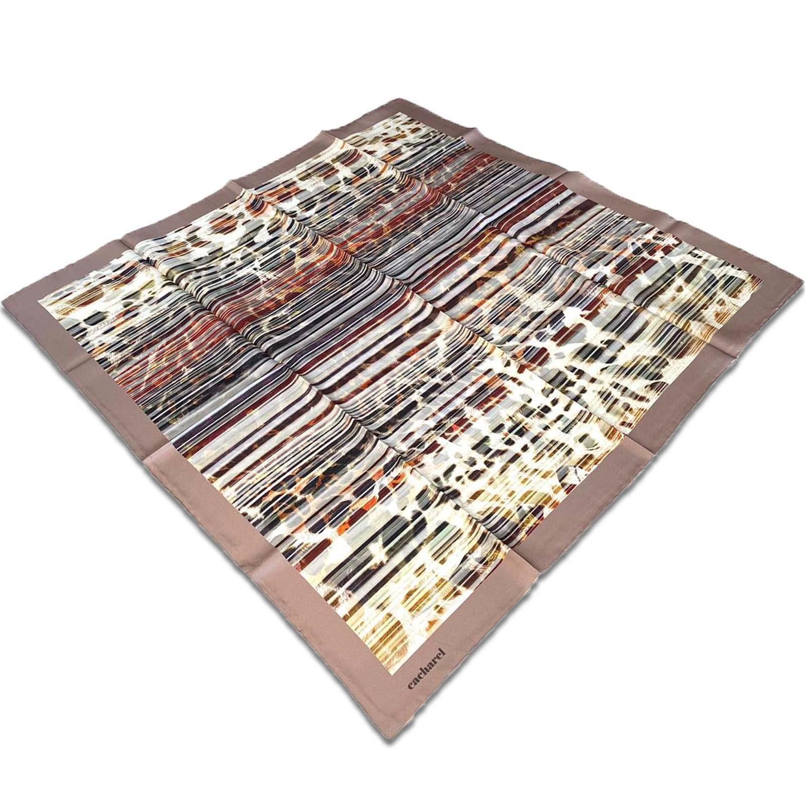 Cacharel Mink Mixed Pattern Twill Silk Scarf 8851313-931