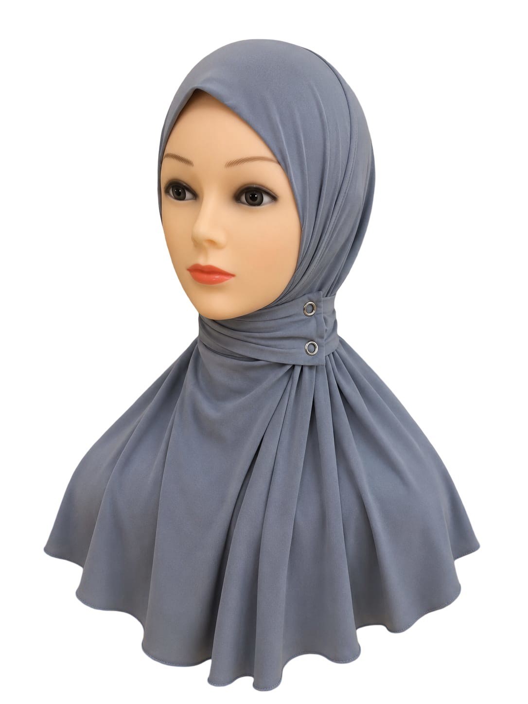 Çıtçıtlı Bone Şal Gri