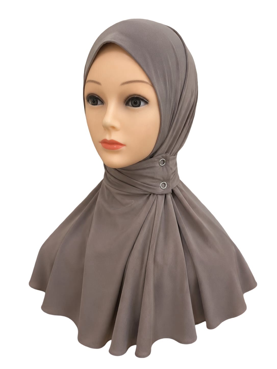 Çıtçıtlı Bone Şal Vizon