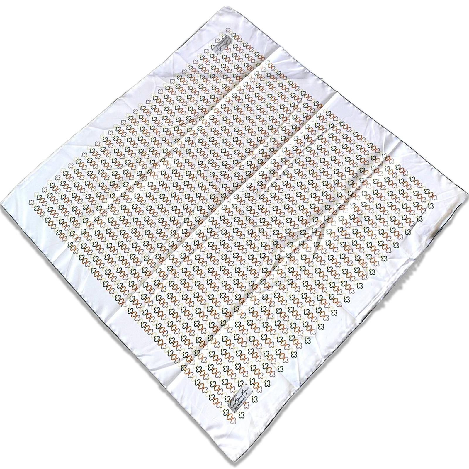 Defolu Polyester La Boutique Beyaz Zincir Desen Eşarp 1866-10  34583