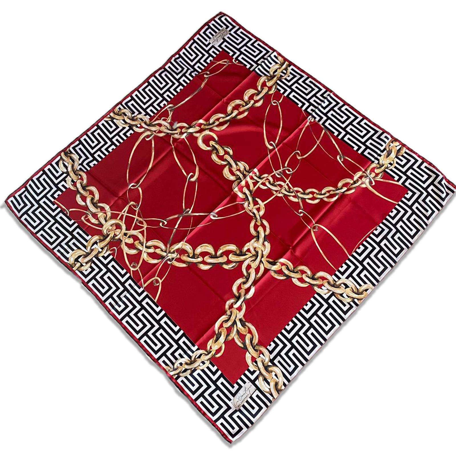 Defolu Polyester La Boutique Kırmızı Karma Desen Eşarp 1865-03  34703