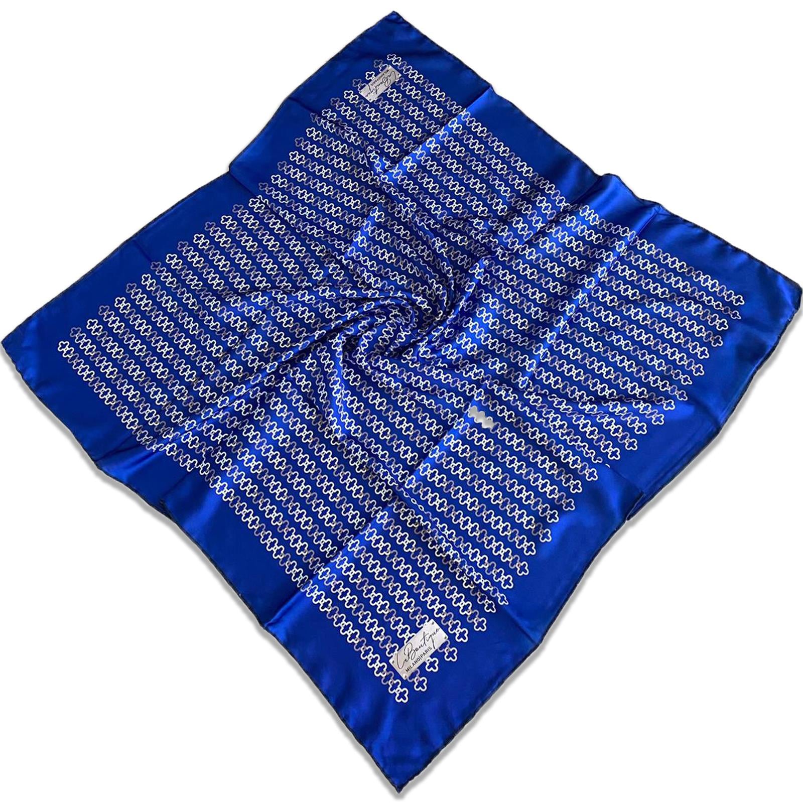 Defolu Polyester La Boutique Lacivert Zincir Desen Eşarp 1866-08  34580