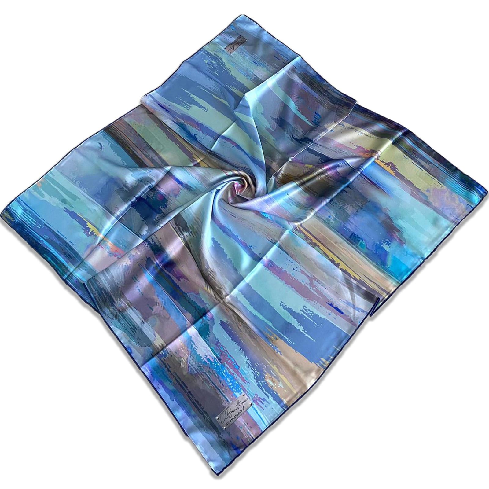 Defolu Polyester La Boutique Lacivert Karma Desen Eşarp 1803-06  34528