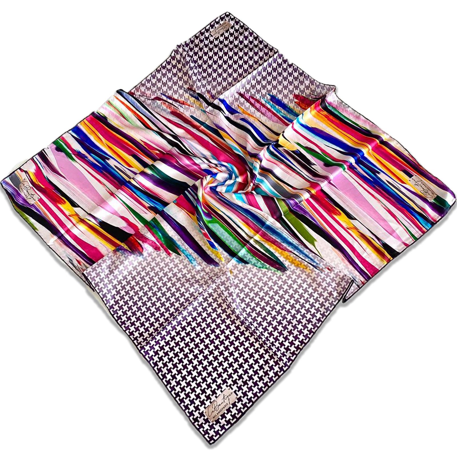 Defolu Polyester La Boutique Mor Karma Desen Eşarp 1870-03 34619