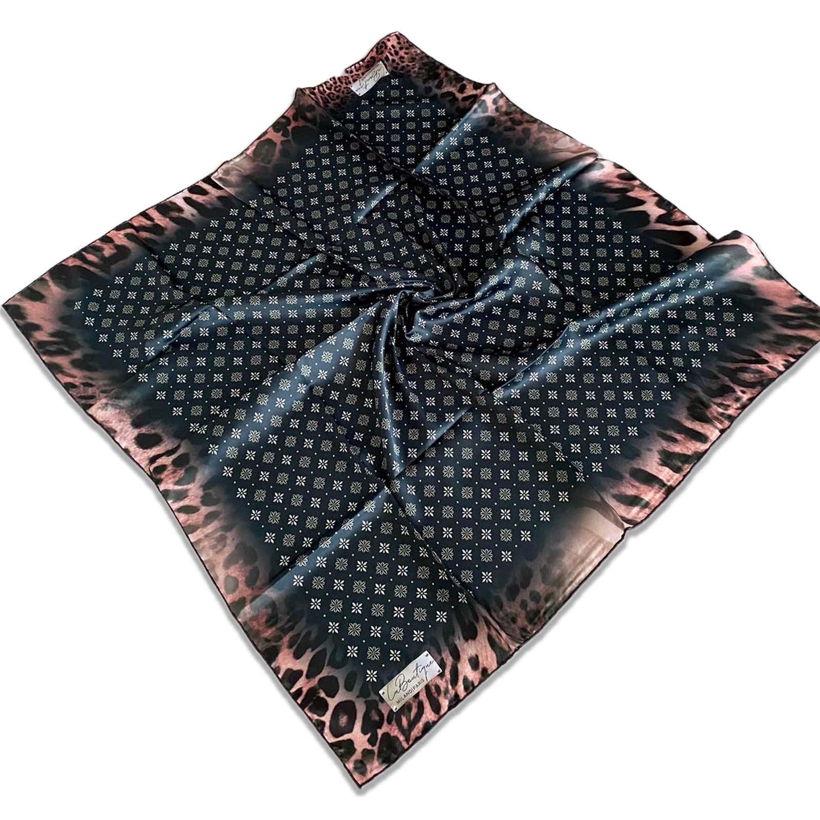 Defolu Polyester La Boutique Siyah Karma Desen Eşarp 32637