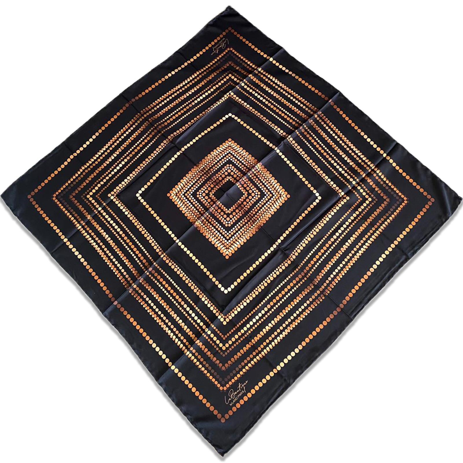 Defolu Polyester La Boutique Siyah Karma Desen Eşarp 1838-01  34681