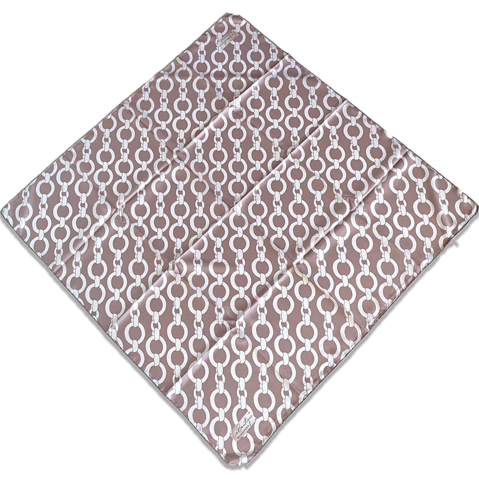 Defolu Polyester La Boutique Vizon Zincir Desen Eşarp 1809-04  34779