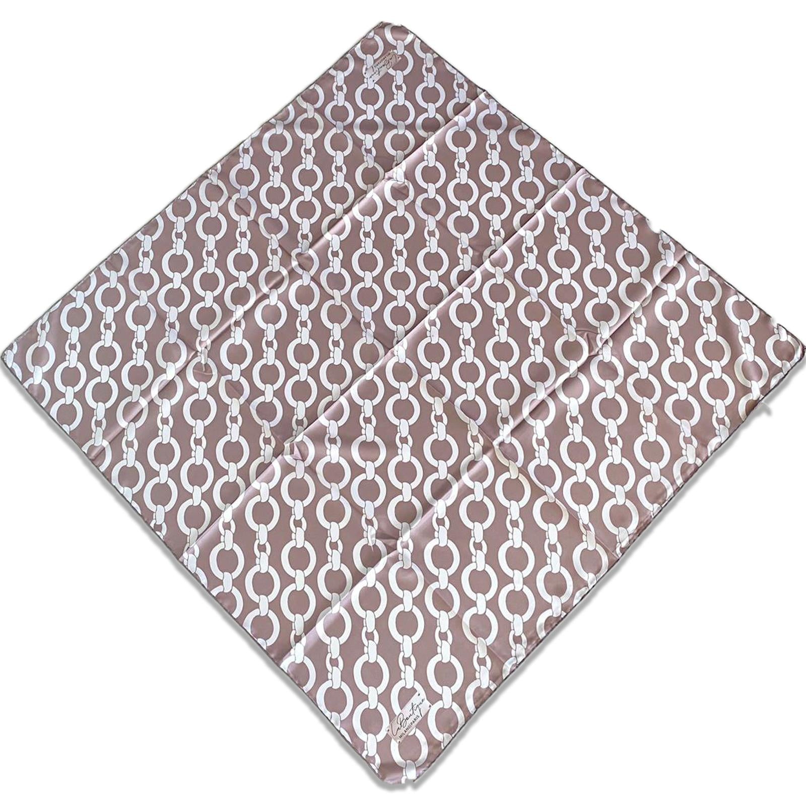 Defolu Polyester La Boutique Vizon Zincir Desen Eşarp 1809-04  34778