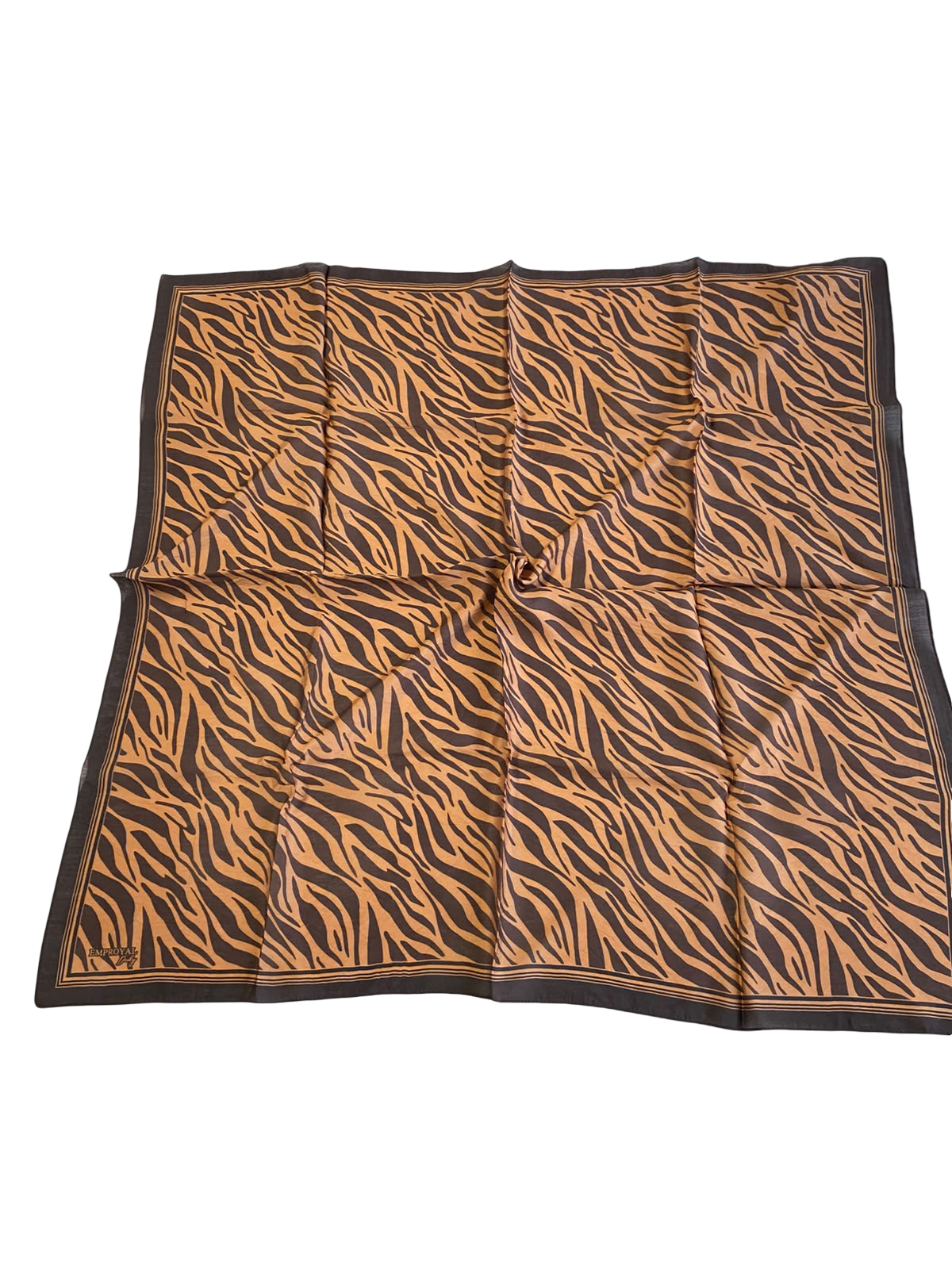 Emproyal Baskılı Lidia Eşarp Camel Kahve Zebra Desen