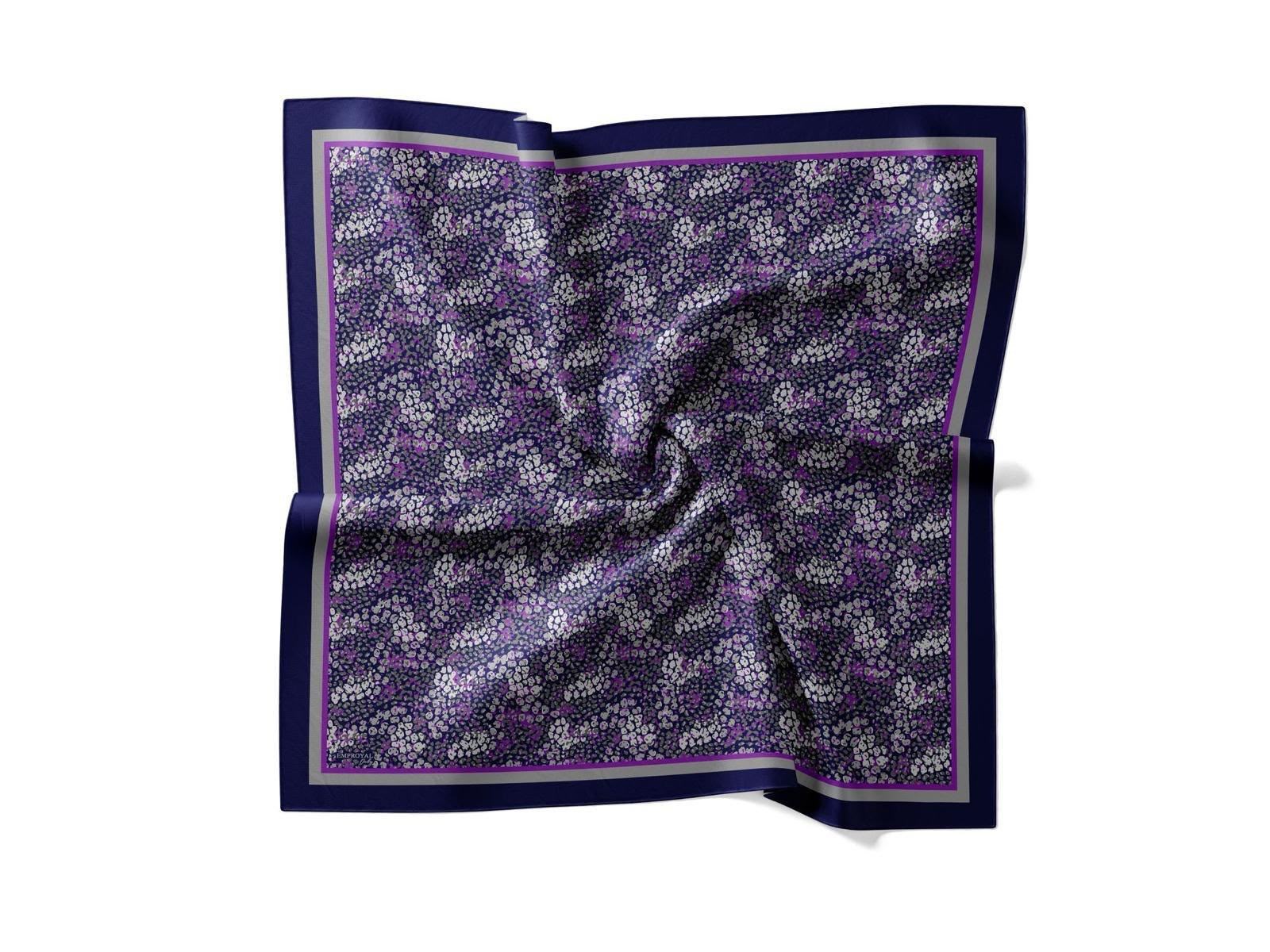 Emproyal Baskılı Velune Eşarp 07 09 Mor Leopar Desen