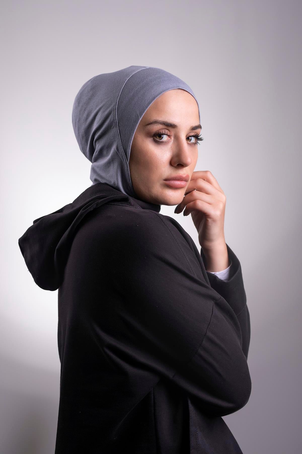 Füme Pratik Hazır Geçmeli Bone Viskon Kumaş Hijab Spor 2106_25