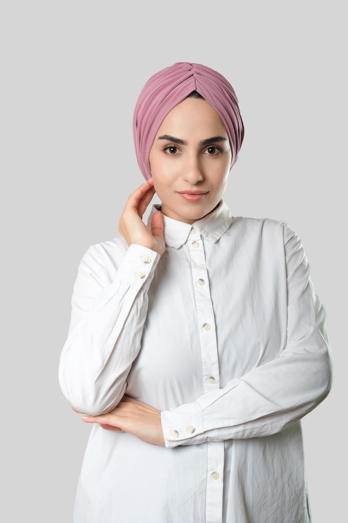 Gül Kurusu Drapeli Salaş Tesettür Bone Sandy Büzgülü 2315_18