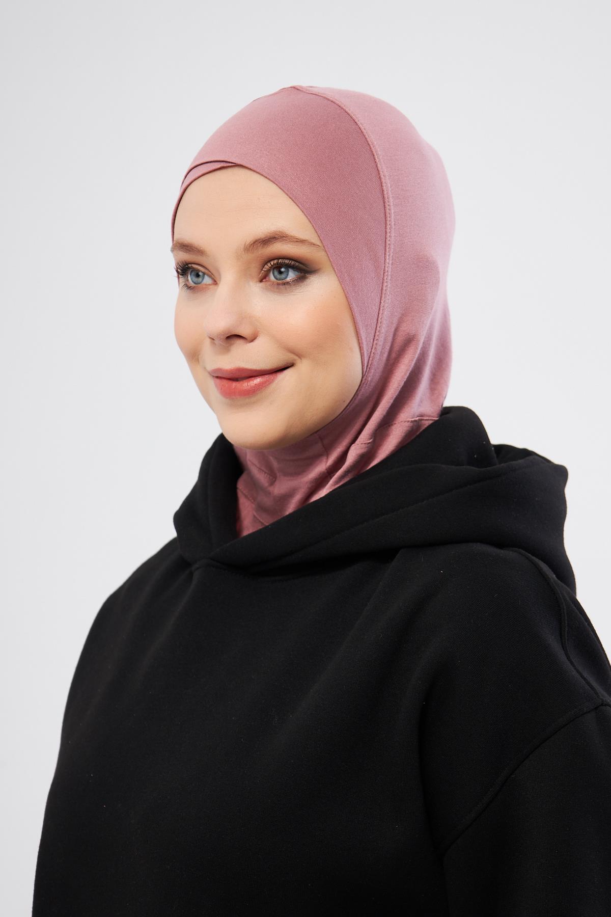 Gül Kurusu Pratik Hazır Geçmeli Bone Viskon Çapraz Sporcu Hijab 2110_18
