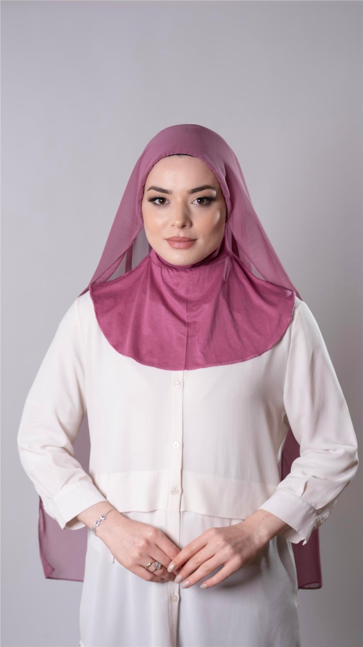 Dusty Rose Practical Ready-made Interlocking Shawl Chiffon Fabric