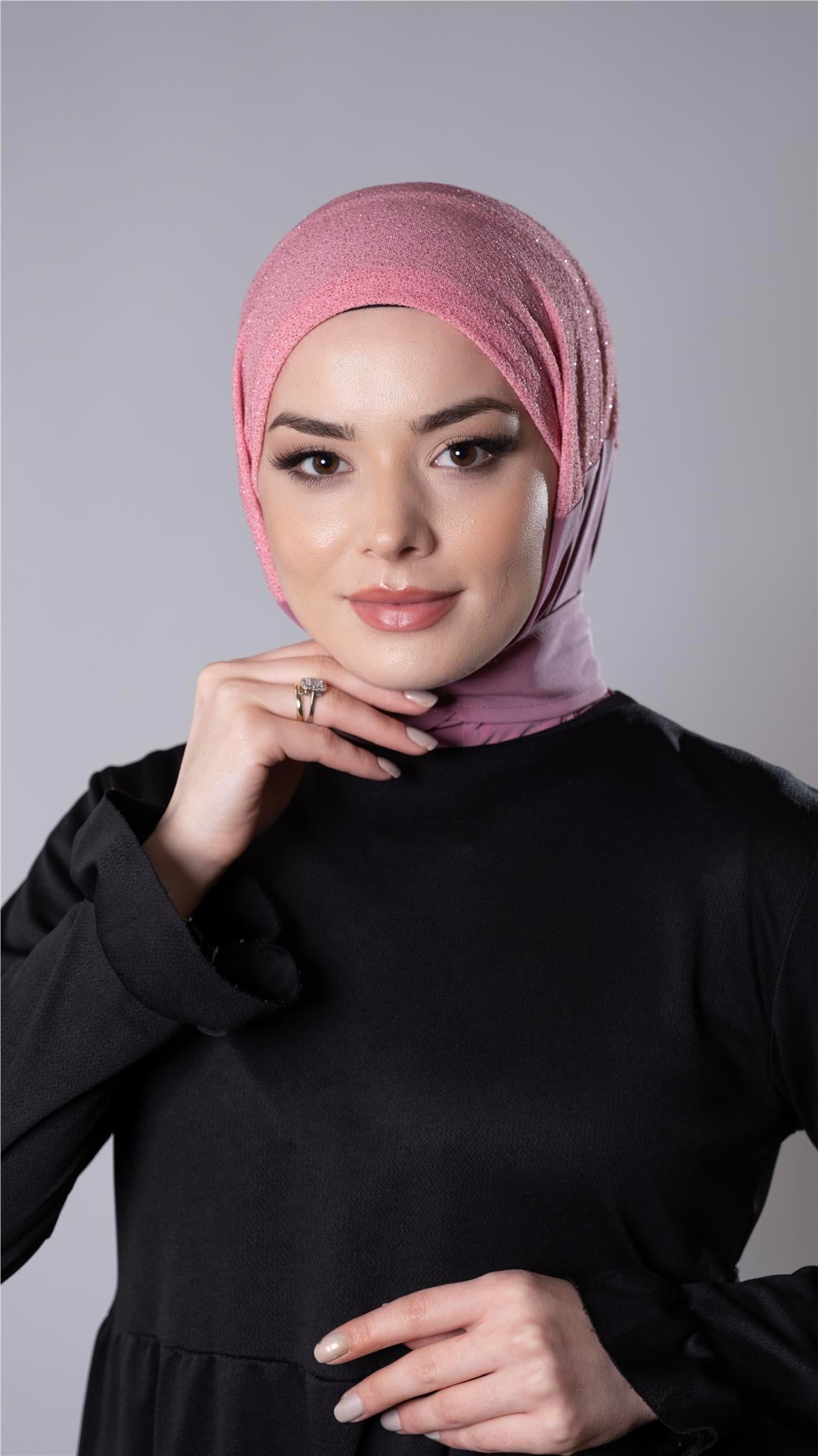 Gül Kurusu Pratik Hazır Geçmeli Tesettür Eşarp Sandy Kumaş Arkadan Çıtçıtlı 2206_18