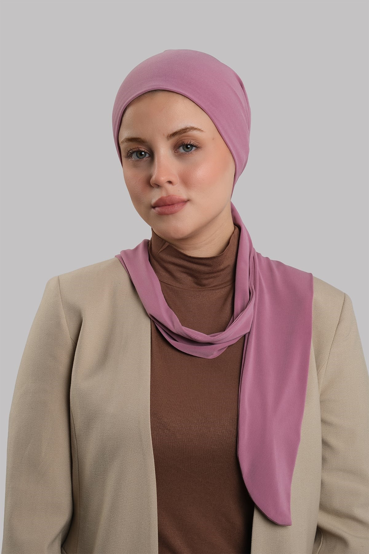 Gül Kurusu Versa Kuyruklu Pratik Tesettür Bone Sandy Büzgülü 2515_18