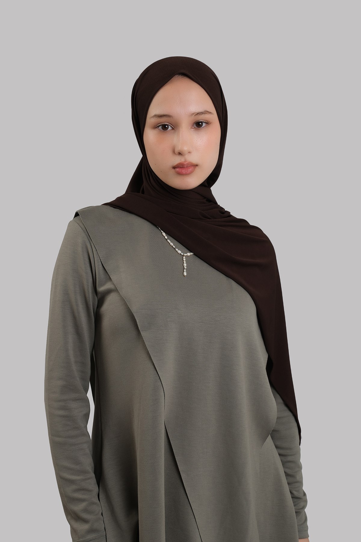 Kahve Düz Klasik Şal Dikişli Premium Jersey Sade 202129_14