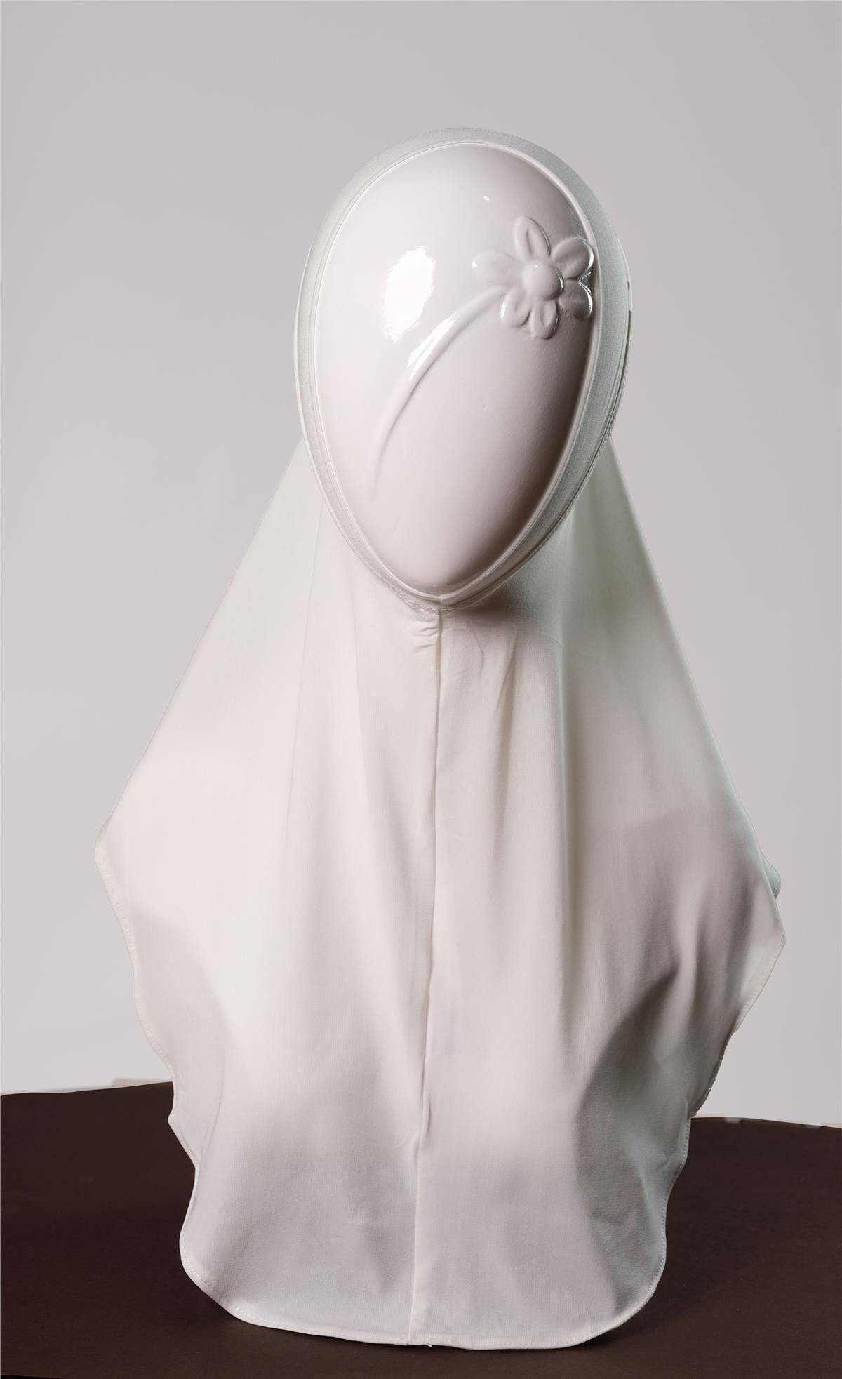 Krem Pratik Hazır Geçmeli Genç Tesettür Bone Sandy Kumaş Düz Hijab 2312_40