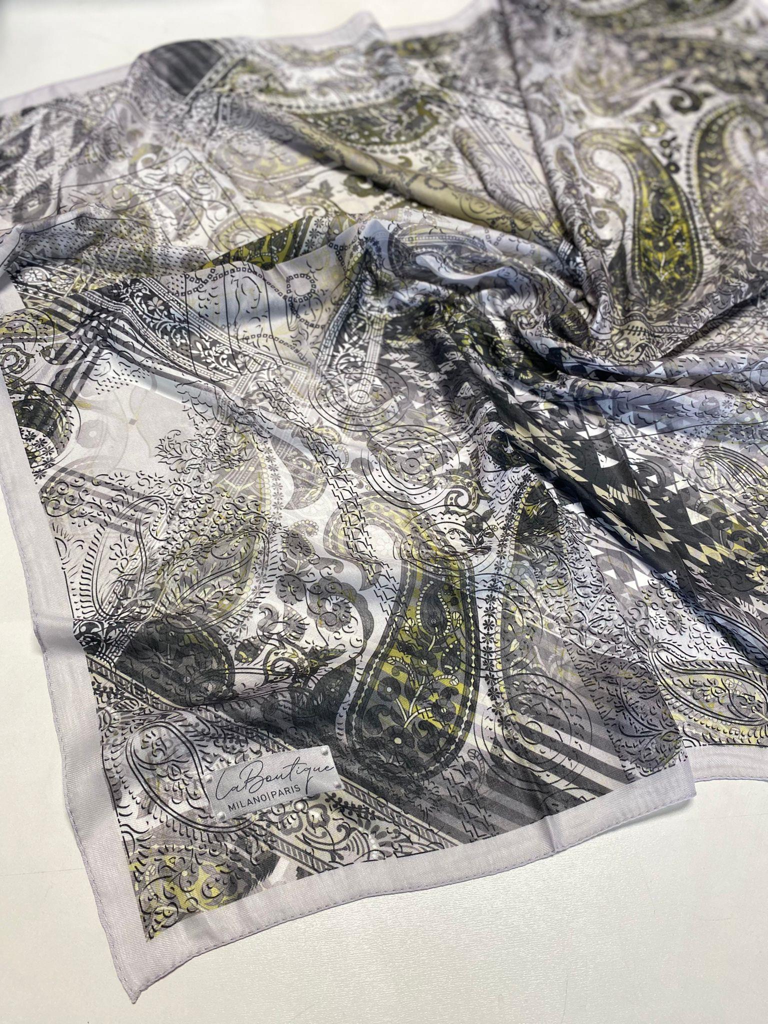 La Boutiqe Nostalji Herbal Etnik Desen Eşarp Gri 3158 - 02  - 53666