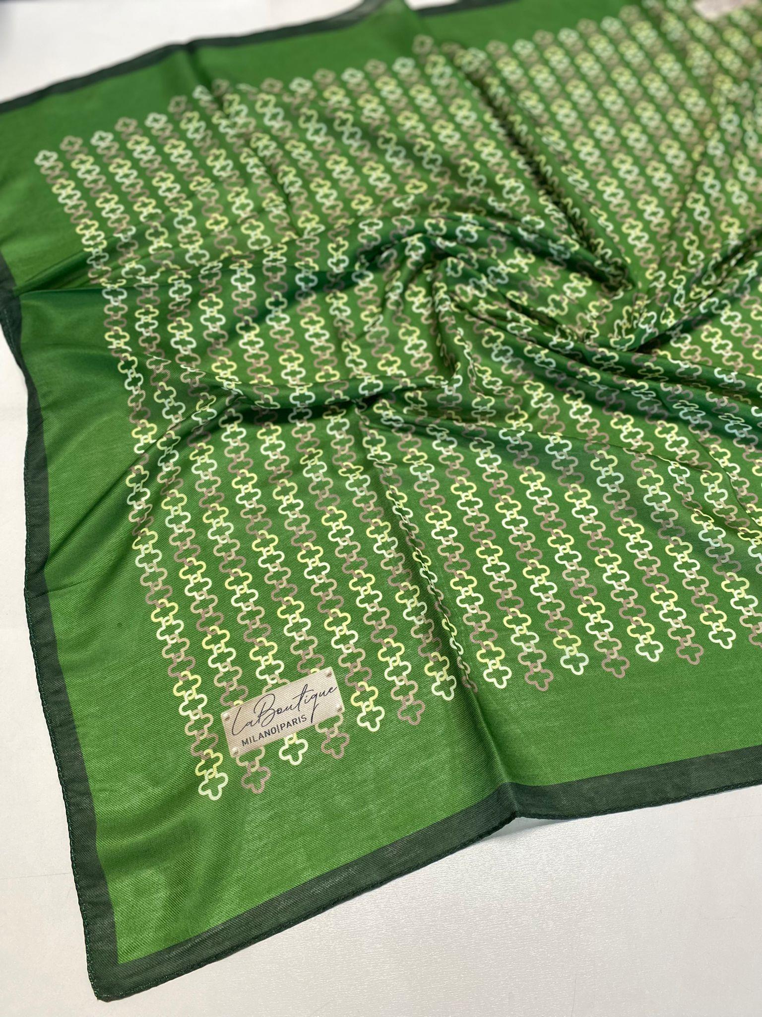 La Boutiqe Nostalji Herbal Soyut Desen Eşarp Yeşil 3135 - 04 - 53661