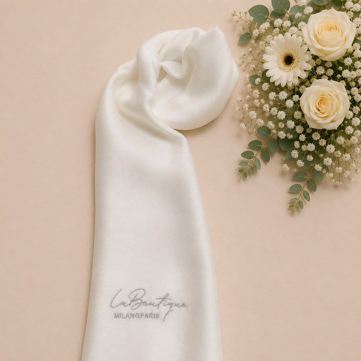 La Boutique Abiye Beyaz Düz Renk Şal IST  1 - 26771
