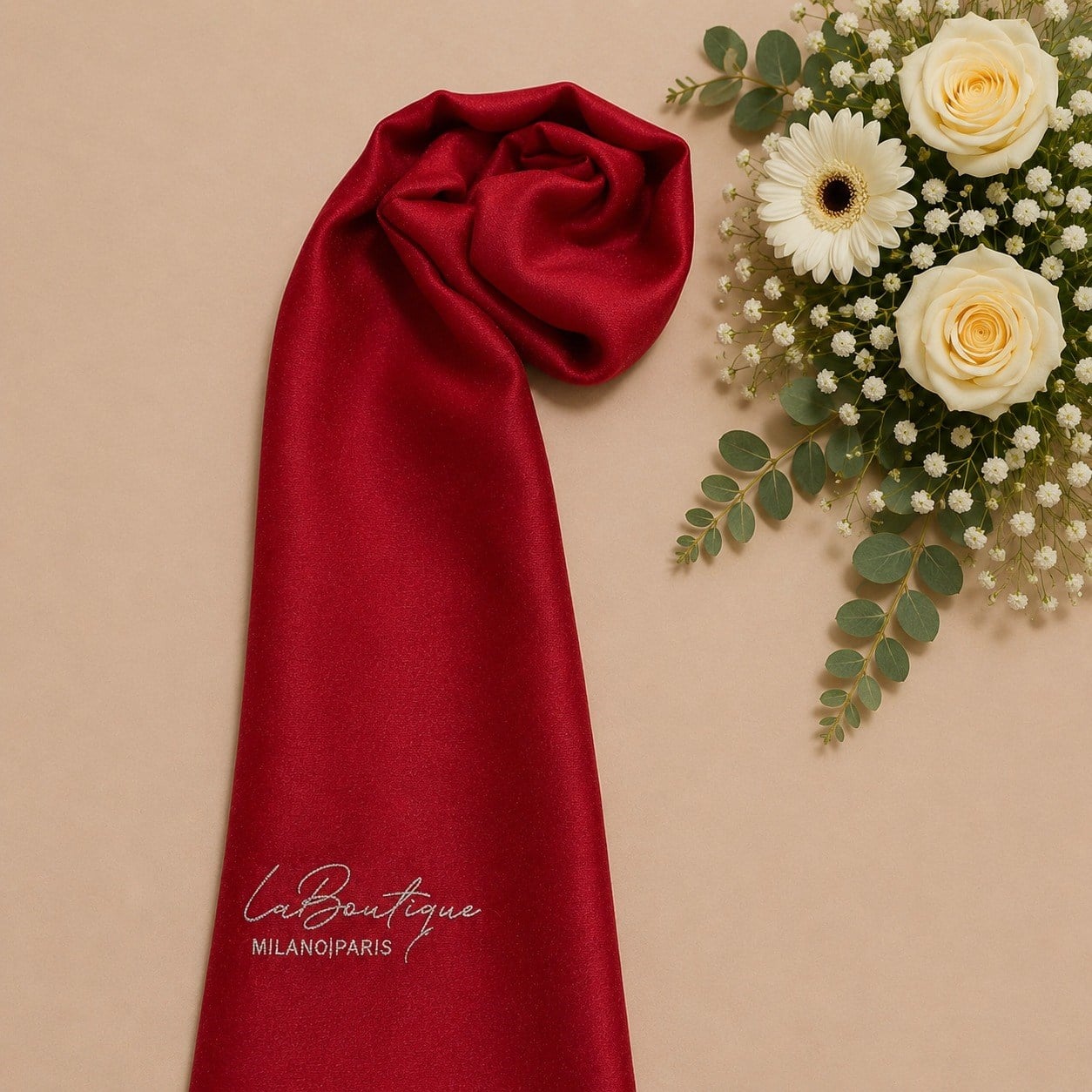 La Boutique Abiye Kırmızı Düz Renk Şal IST  1 - 26747