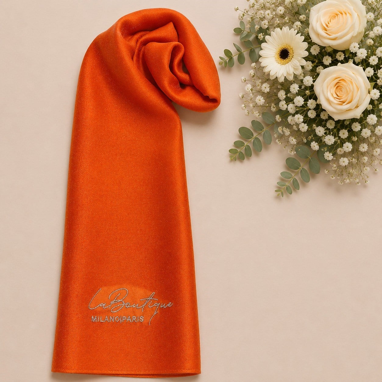 La Boutique Abiye Turuncu Düz Renk Şal IST  1 - 26741