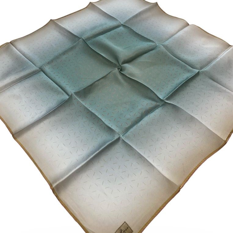 La Boutique Az Hatalı Sura Saf İpek Eşarp 54746 Su Yeşili Geometrik Desen 