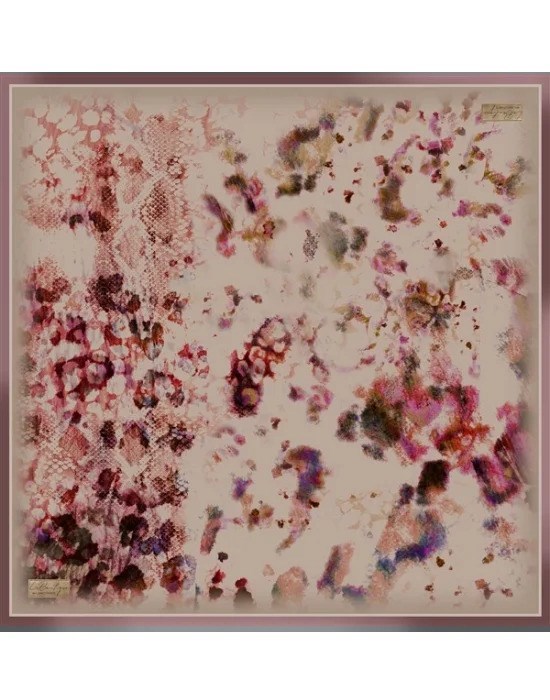 La Boutique Saf Sura İpek 2838 05 Pudra Batik Desen