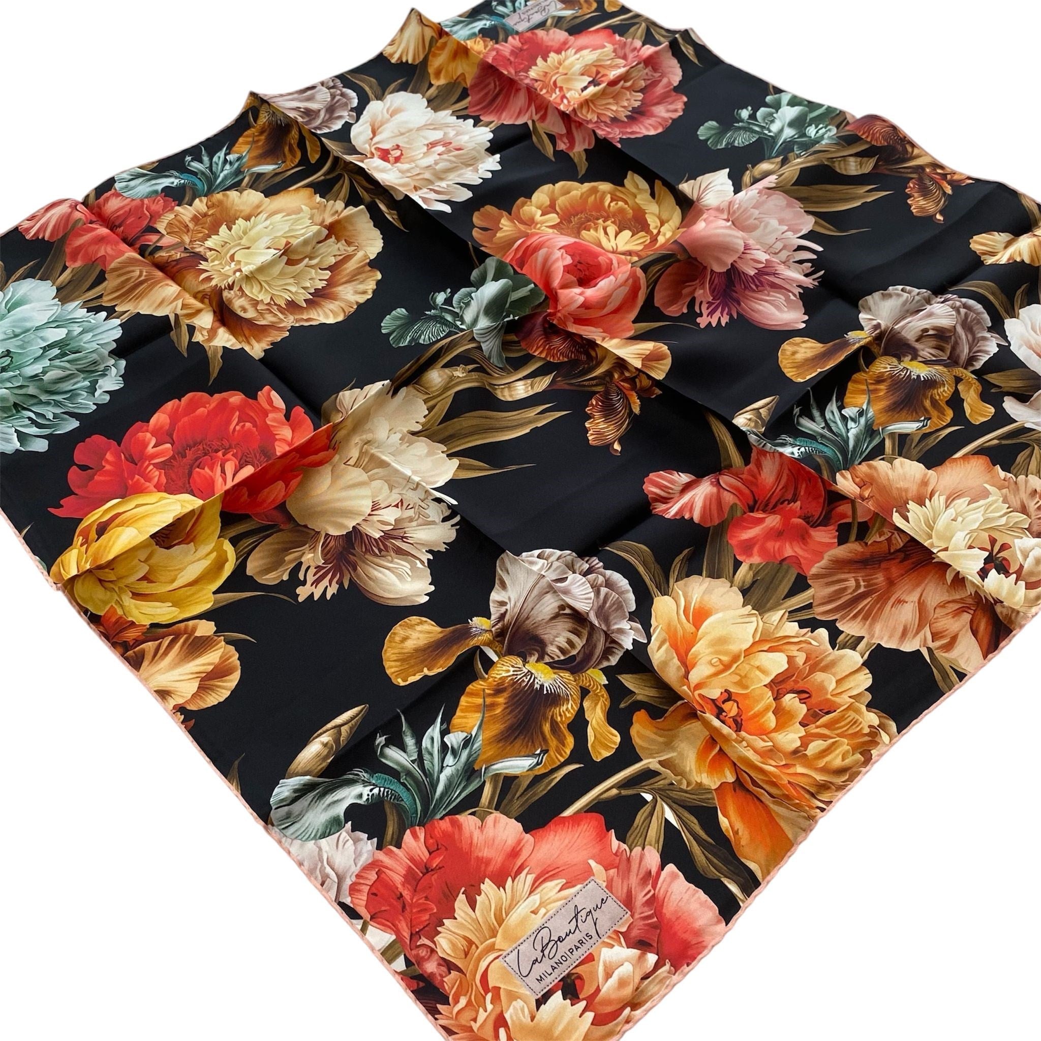 La Boutique Sura İpek Eşarp Pudra Çiçek Desen 2556 - 03