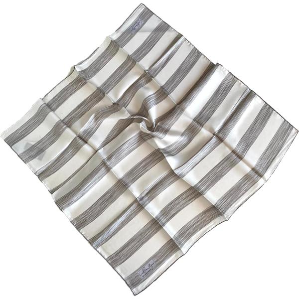 La Boutique Twill Silk Scarf 1850-02-35550 Cream Mixed Pattern