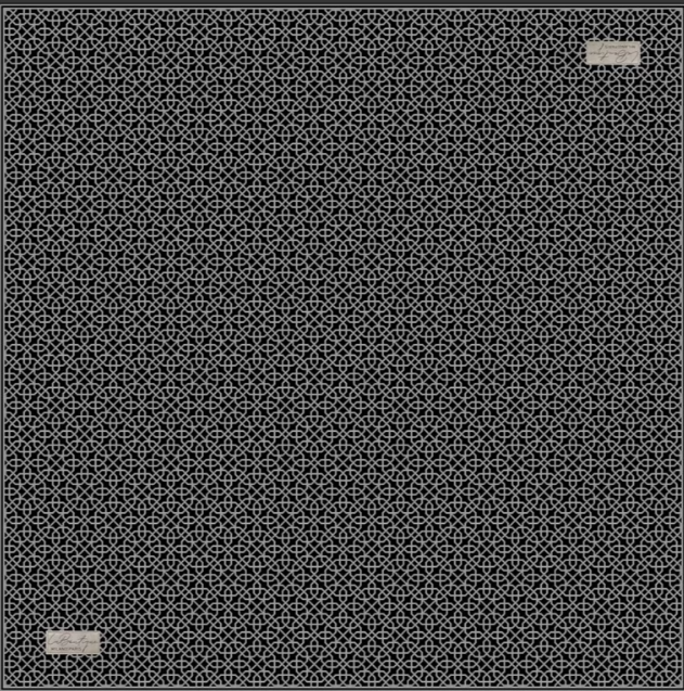 La Boutique Tivil Pure Silk Scarf 233321-49041 Black Mixed Pattern
