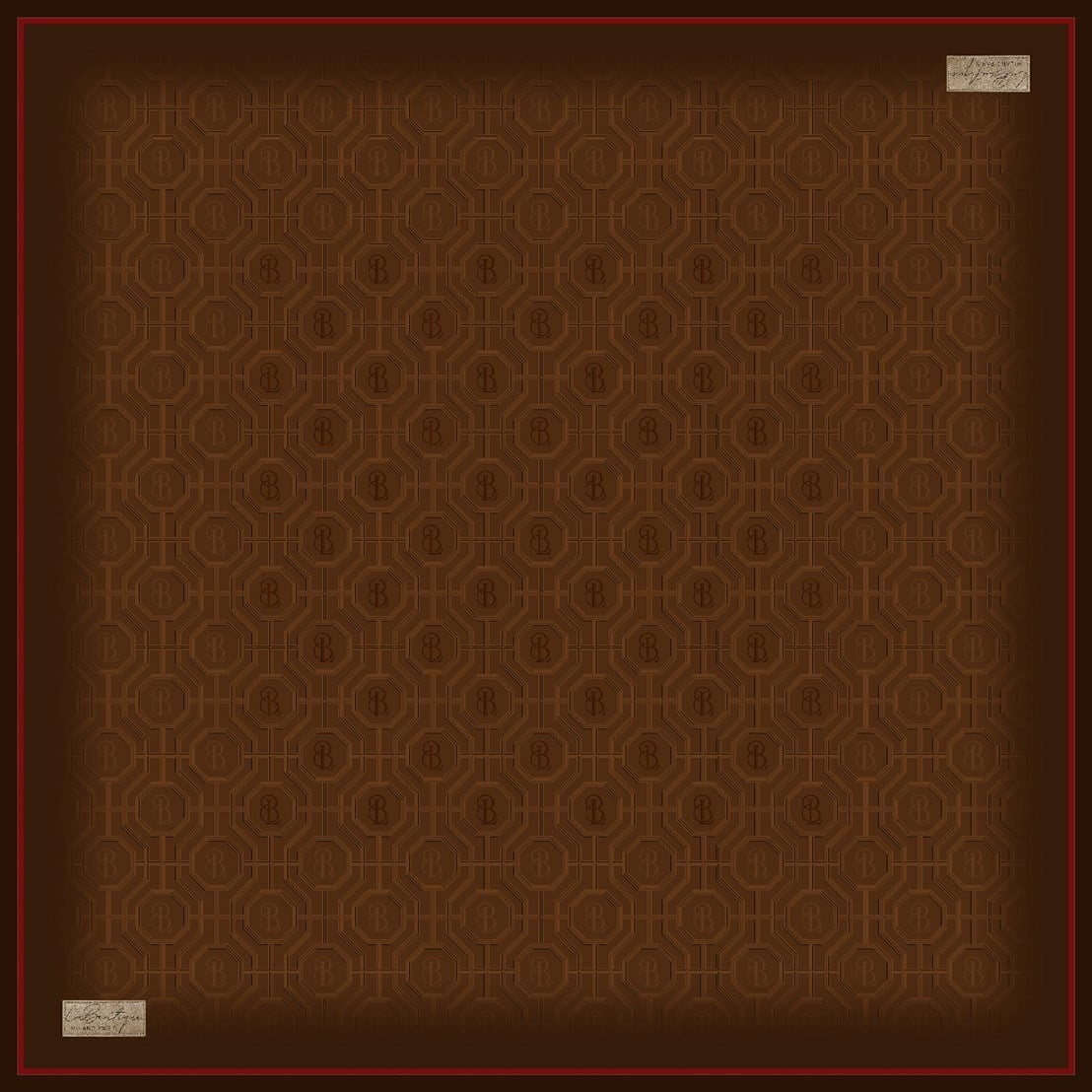 La Boutique Tivil Saf İpek Eşarp 2667 02 Taba Geometrik Desen
